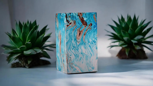 Urna de madera de mango hecha a mano Aqua Swirl diseño abstracto urnas de cremación urna para adultos - Product Image 6