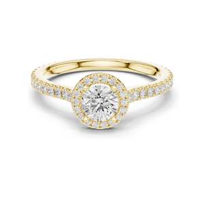 0.98 CT Round Brilliant Lab Diamond Halo <b>Ring</b> for Women VVS-VS EF Clarity 18KT, 14KT, 10KT Gold & 925 <b>Silver</b> Rose, - Product Image 1