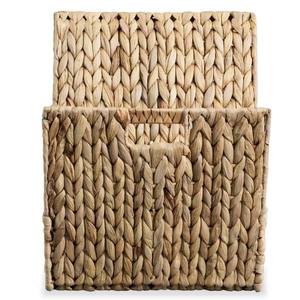 Natural Water Hyacinth Magazine Rack <b>Basket</b> Wicker Semicircle Storage <b>Basket</b> For Books Newspapers and Home <b>Shelf</b> Decor - Product Image 2