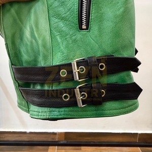 Custom Studded Cow Skin Jacket Premium PU Eco-Friendly Motorcycle Biker Front Logo Stand Collar Men Winter Wholesale Fashion - Product Image 6