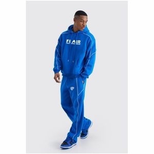 เสื้อฮู้ดสวมหัวผ้าฟลีซผ้าฝ้าย100% โอเวอร์ไซส์สำหรับฤดูหนาวดีไซน์ไหล่ตกดีไซน์สำหรับผู้ชายปัก3D สีพื้นไซส์ใหญ่ - Product Image 2