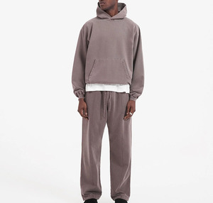 Hot Sale Unisex Men's Acid Wash Hoodie Sweatpants Set Heavyweight Cotton Vintage <b>Plain</b> Blank <b>Tracksuits</b> Plus Size Printed Winter - Product Image 4