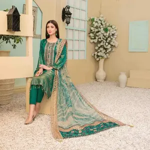 Nouvelle collection AMK 2023, robe en tissu lawn pour femmes, 3 pièces, salwar kameez pakistanais, robes en tissu lawn pour femmes, ODM - Product Image 6