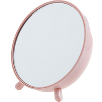 Miroir de maquillage debout de table rose populaire personnalisé miroir de courtoisie de bureau de maquillage de cercle avec le peigne