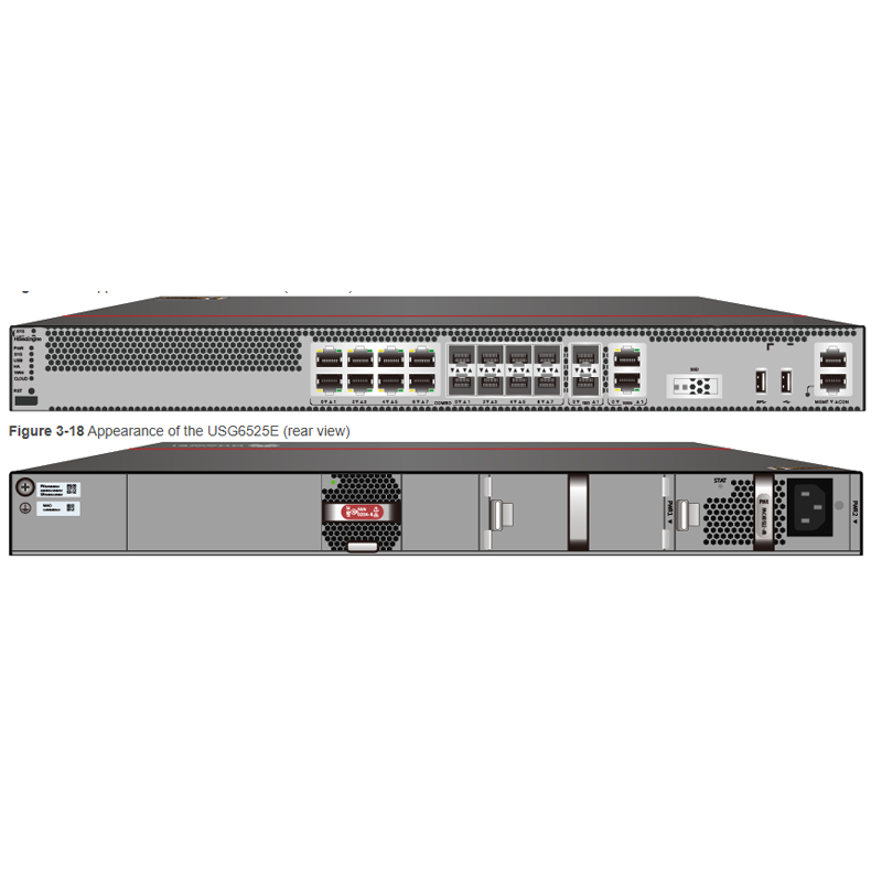 USG6525E-AC 02353AFX 2*GE WAN+8*GE Combo+2*10GE SFP+ Enterprise Rackmount Security Gateway Ai Multi-Port Firewall