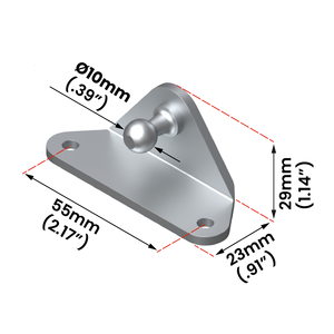 Soporte de Bola de Montaje con Resorte de Gas BLI2103 de Fácil Ensamblaje, Soporte de Rótula de 10 mm con Orientación Interna, Forma de L de 90 Grados, Niquelado - Product Image 1