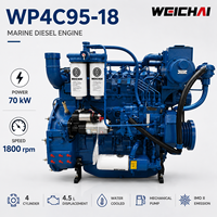 Motor Marino Intraborda SCDC Weichai WP4C95-18 de 4.5L, 70KW, 1800RPM, Turboalimentado, Diésel de 4 Tiempos para Buques de Carga