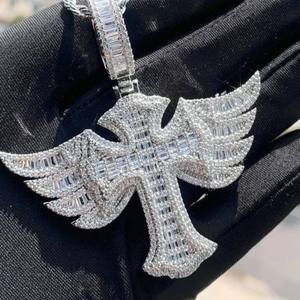 Moissanite VVS hombres Hip Hop Baguette corte redondo diamante colgante Iced Out colgantes plata esterlina 925 - Product Image 1