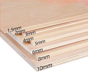 Plaques de contreplaqué de tilleul en gros, épaisseur 1,5 mm-7 mm, feuilles de placage stratifié de peuplier, découpe laser, émission de formaldéhyde E0 - Product Image 1