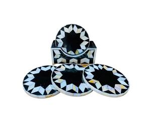 Different Design Set Of Four Cup <b>Coaster</b> <b>Blue</b> And White Color <b>Coaster</b> Round Shape Tea Cup <b>Coaster</b> Set - Product Image 5