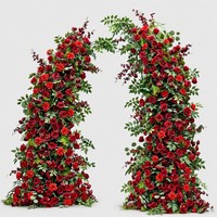 FS - Meilleures ventes : Arche de fleurs en soie 3D en forme de corne, fournitures de décoration de mariage personnalisées