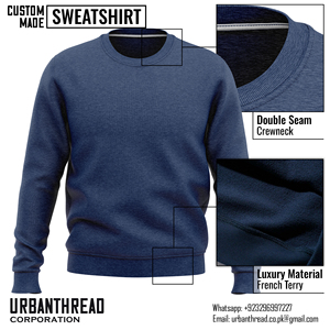 เสื้อสเวตเชิ้ตแขนยาวคอกลมผ้าเทอร์รี่วินเทจสำหรับผู้ชาย ผ้าฝ้าย 100% เหมาะสำหรับฤดูหนาว ทรงพอดีตัว ใส่ได้ทั้งชายและหญิง แฟชั่นสตรีทแวร์ สั่งทำได้ - Product Image 2