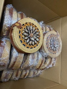 กระเป๋าหวายทรงกลม งานแฮนด์เมด แฟชั่นชายหาดและรีสอร์ท - Product Image 2
