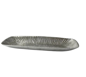 Vente en gros Plateau de décoration de Noël en aluminium avec poignée décorative argentée Plateaux de service décoratifs en métal argenté pour la maison - Product Image 2