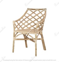 Fauteuils vintage à dossier haut en rotin et osier Mobilier de patio imperméable en bambou et marron pour l'extérieur pour le café dans la cour