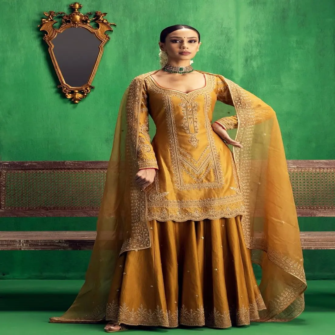 India Pakistan Kleding Gharara Jurk Ontwerpen Punjabi Meisje Sexy Salwar Kameez Lady Punjabi Sexy Vrouwen 2023 Collectie Groothandel