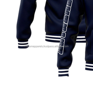 Chaqueta universitaria de lana personalizada para calle urbana, transpirable, a prueba de viento, con cuello levantado y logotipo en negrita con bordado frontal, verano, 2017 - Product Image 5