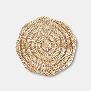 แผ่นรองจานหวายทำมือ 100% เป็นมิตรกับสิ่งแวดล้อม สีธรรมชาติ สไตล์โบฮีเมียน เส้นผ่านศูนย์กลาง 300 มม. ผลิตในเวียดนาม Lavihexco สำหรับโต๊ะอาหาร - Product Image 4