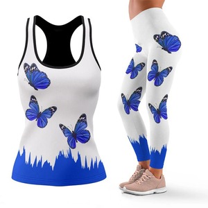 Nueva camiseta sin mangas con estampado de mariposa en 3D para mujer y talla XXL, camisetas sin mangas de verano sin mangas, conjunto combinado de mallas - Product Image 1