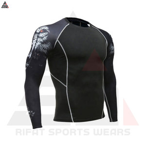 2025 <b>Customized</b> Camo <b>Compression</b> <b>Shirts</b> Anti-UV Sublimation <b>Design</b> Your Own Logo Latest Gym Fitness Sets Unisex 100% Polyester - Product Image 3