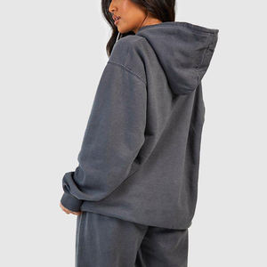 Custom Women's Winter Casual <b>Hoodies</b> Long Sleeve Solid Lightweight Pullover Top Loose Sweatshirt Pocket No <b>String</b> Hoodie 100% - Product Image 2