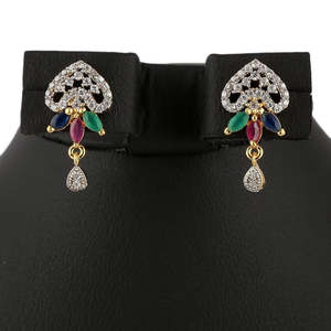 American Diamond <b>Locket</b> Set - Multi - Product Image 3