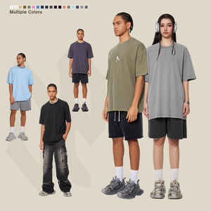 Haute qualité 260 grammes 100% coton poids lourd surdimensionné t-shirts Logo personnalisé Vintage broderie T-shirt pour hommes - Product Image 5