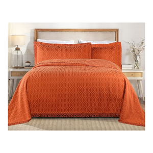 Cubrecama Regal Azul Liso de 600 Hilos con Patrón Damasco Real, Certificado de Comercio Justo, Grueso, para Regalos de Bodas Indias Grandes - Product Image 5