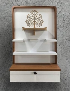 Mandir en bois poli décoratif et écologique pour temple religieux, à suspendre au mur pour décorations religieuses - Product Image 2