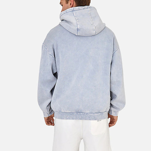 Wholesale 100% Cotton Hot Selling Custom Regular Fit Distressed Embroidery <b>Thick</b> <b>Fleece</b> Waterproof Heavyweight Men Hoodie - Product Image 4