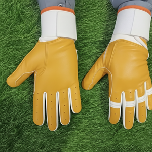 Gants de frappe de baseball personnalisés d'usine vérifiée, multicolores, en cuir de vachette respirant, fermeture à boucle et crochet ambidextre - Product Image 3