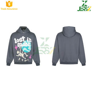 Sweat à capuche coupe régulière de luxe hommes dessin animé personnalisé bouffée imprimé élégant Streetwear en relief rétro Design confortable - Product Image 3