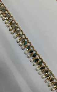 Cintas bordadas a máquina personalizadas, encajes en varios diseños y color dorado para vestidos de boda en scalaping work - Product Image 4