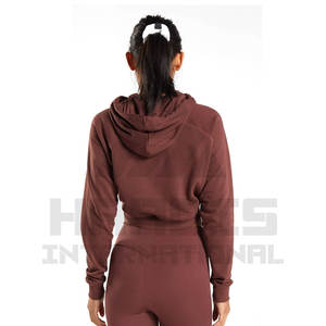 Design personnalisé Crop Top Hoodies Casual Warm Hoodies Hot Selling Cotton Polyester Crop Top Hoodies - Product Image 5