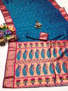 Pesado Chinnon seda Rasal Net boda Saree rojo bordado hilo borde encaje trabajo nueva ropa India paquistaní para ropa de boda - Product Image 2