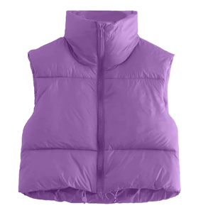 Chaleco de invierno sin mangas sencillo para mujer superventas, chaqueta abullonada de alta calidad con cuello levantado, nueva moda, entretenimiento deportivo - Product Image 3