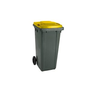 Contenitore IND C/Ruote. Coperchio Giallo. 120 Litri. 1 Unità. - Product Image 1
