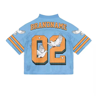 Offre Spéciale Sublimation surdimensionné Boxy T-Shirt coupe ample col en V maillot de football américain rétro football Streetwear fait maille