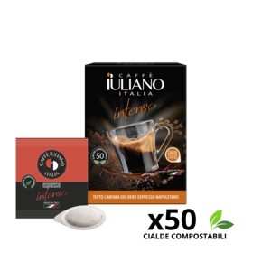 Capsules d'expresso Caffe Iuliano Intenso 50 compostables Fabriquées en Italie - Product Image 1