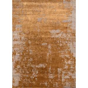 Tapis en laine et soie de bambou noué à la main Kavi gris et noir, motif abstrait rectangulaire Théorie du Chaos pour salon d'adolescents Esk-450 - Product Image 1