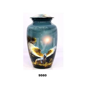 Urnas conmemorativas de cremación de aluminio para cenizas humanas Contenedor Jar Pot Entierro Urna funeraria Color azul Pegasus Flying Horse Print - Product Image 1
