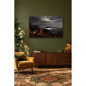 Impresión en lienzo de Fida Oswald Achenbach: Luz de luna sobre la bahía de Nápoles - Product Image 4