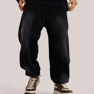 Street Wear Custom 360 420 500gsm Blank French Terry Acid Wash Baggy Wide Leg Jogger Sweatpants for <b>Men</b> - Product Image 6