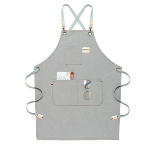 Tablier en toile grise MORGANS INDUSTRIES avec plusieurs poches, taille ajustable, résistant à l'eau, pour la cuisine et l'usage quotidien - Product Image 1