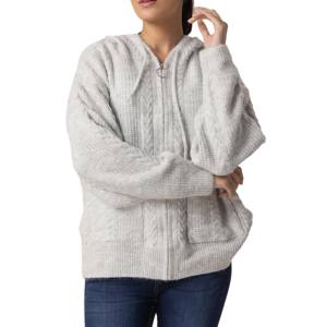 Sudadera de punto de algodón de Invierno para mujer OEM, Sudadera con capucha, prendas de vestir informales transpirables para mujer con logotipo frontal para niñas - Product Image 5