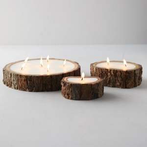 Frascos de Madera Premium para Velas con Tapas, Portavelas Artesanal, Decoración para Bodas, Navidad y Hogar - Forma Personalizada Económica - Product Image 2