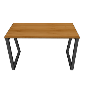 Minimalist Trapez Bamboo II <b>Desk</b> 120x60cm with Assembled Metal Legs - Product Image 5