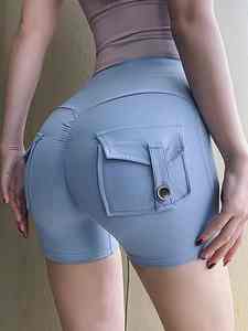 Pantalon moulant de yoga grande taille à la mode pour femmes, couleur unie, taille haute, Spandex/nylon, taille élastique, décontracté - Product Image 2