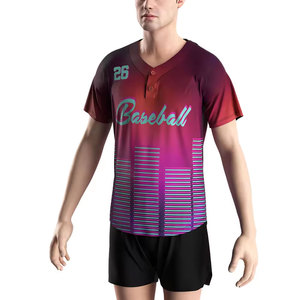 Lightweight Sublimation Printed <b>Baseball</b> Jersey Moisture-Wicking Four-Way Stretch Eco-Friendly 100% Polyester Mesh Fabric-Custom - Product Image 4