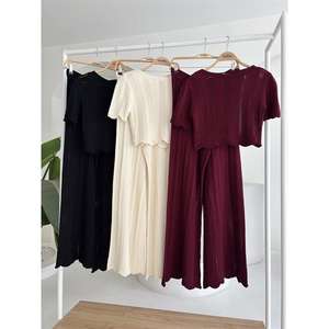 Ensemble deux pièces pour femmes, chemisier et pantalon en tricot 10084-025 - Product Image 5